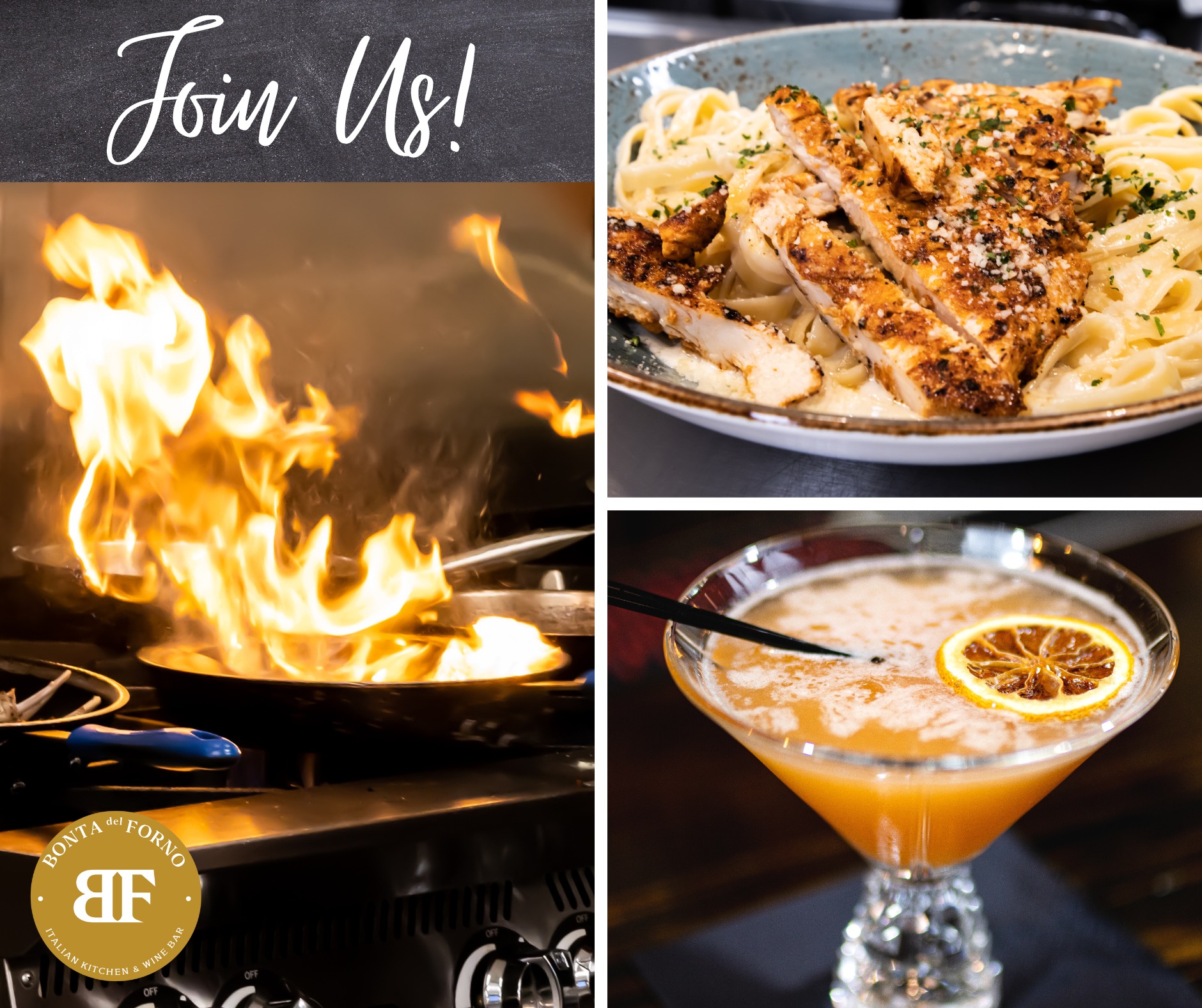 Bonta del Forno Ristorante Facebook ad: Come enjoy authentic Italian food, wonderful cocktails, and…