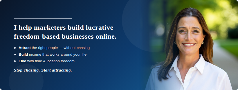 Jami Jones Co Facebook ad: Helping marketers build freedom-based online businesses.