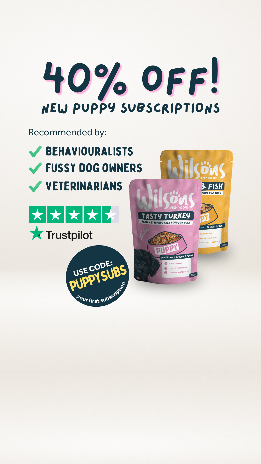 Wilsons Pet Food Facebook ad from Jul 23, 2026