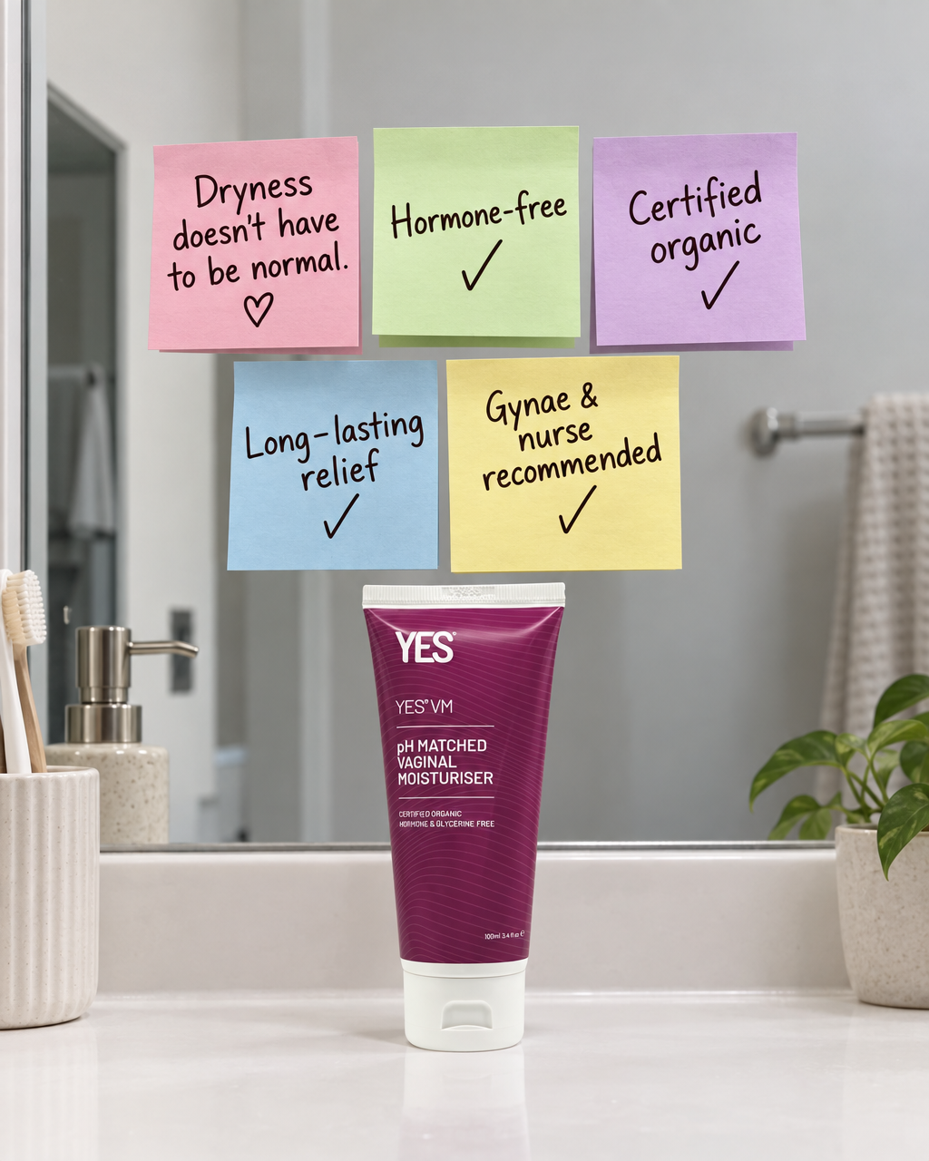 YES - The Organic Intimacy Company Facebook ad: Make comfort part of your routine.