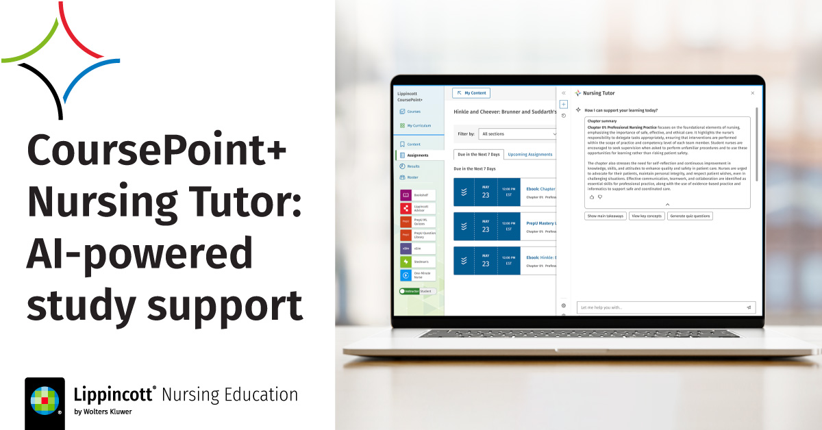 Lippincott NursingCenter Facebook ad: Trusted AI for nursing ed