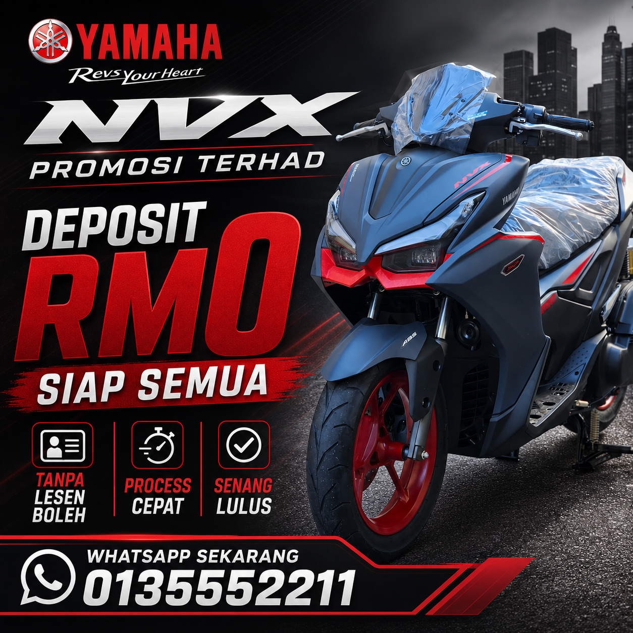 LK BIKES MOTOR Facebook ad: Yamaha NVX Baru!