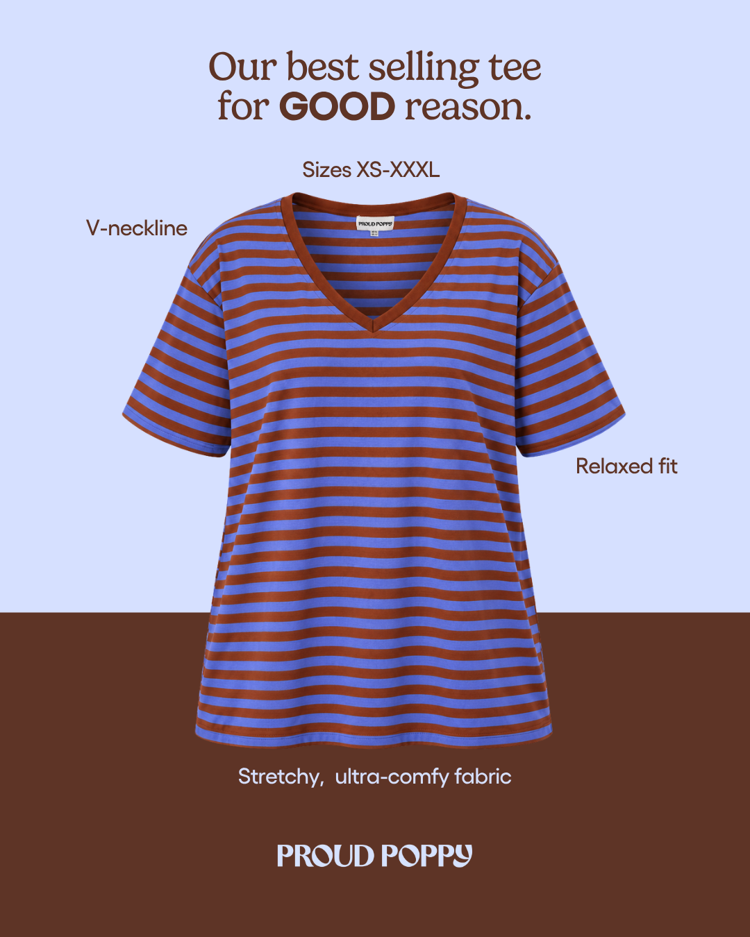 Proud Poppy Clothing Facebook ad: Our Best-Selling Tee for Good Reason