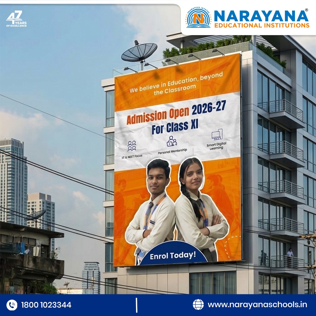 Narayana e-TECHNO School, AB Road, Indore Facebook ad: Admission Open for Class XI | Session 2026-27