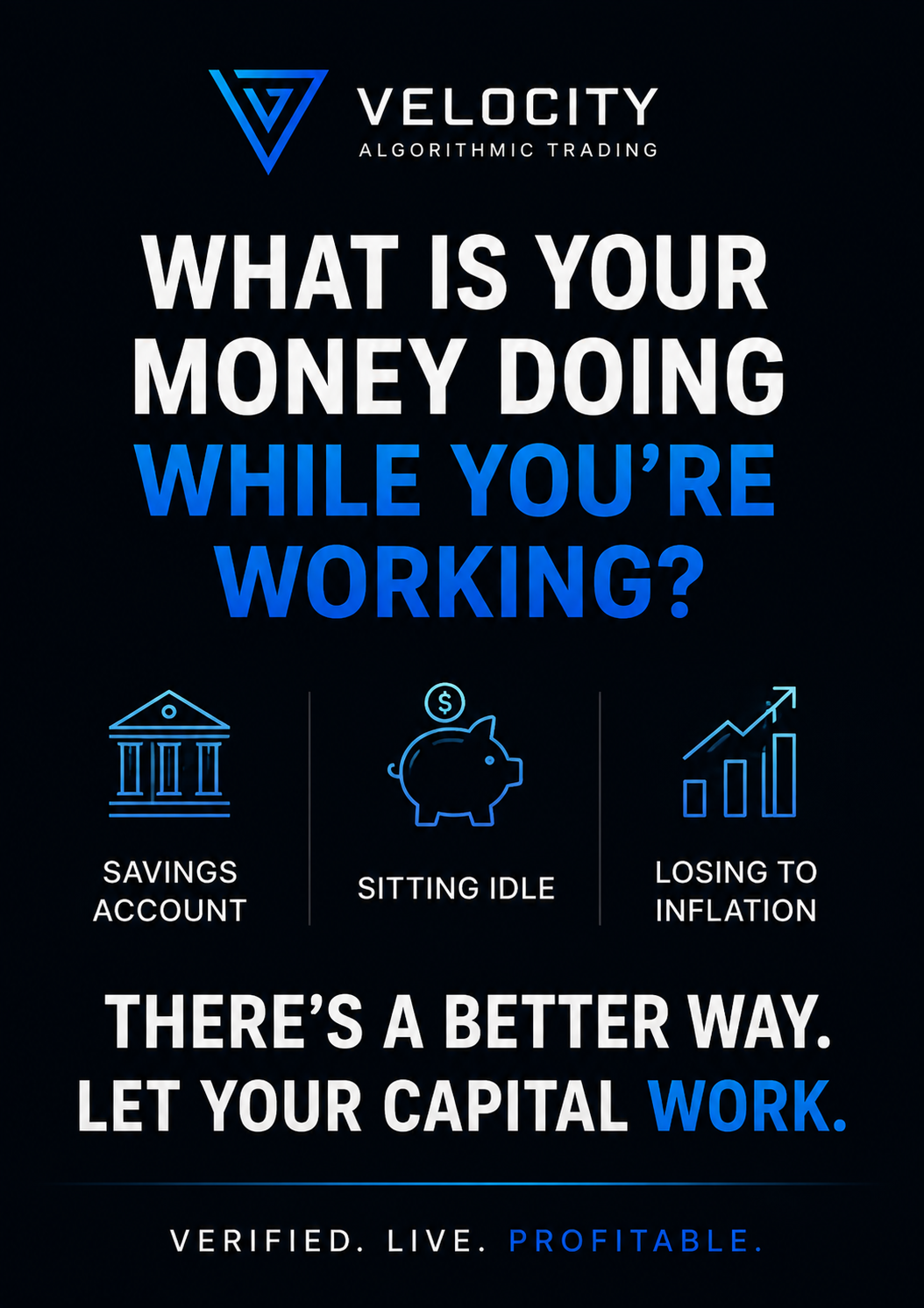 Velocity AI Facebook ad: Stop Letting Cash Sit Idle