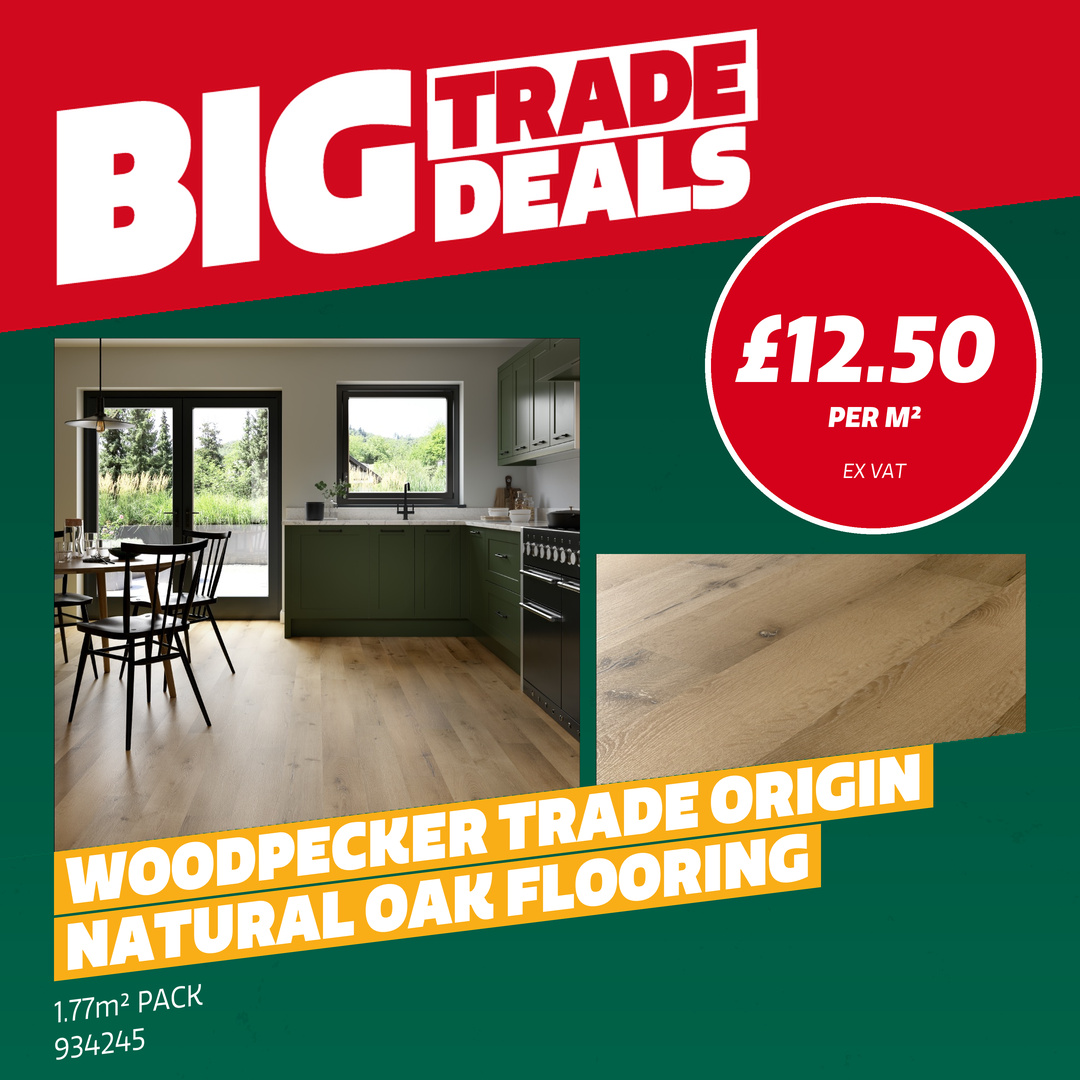 Travis Perkins Facebook ad: Big Trade Deal on Natural Oak Flooring