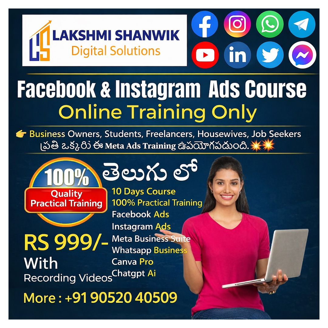 Digital Spark by Lakshmi Shanwik Facebook ad: 100+ Practical Digital Marketing Course