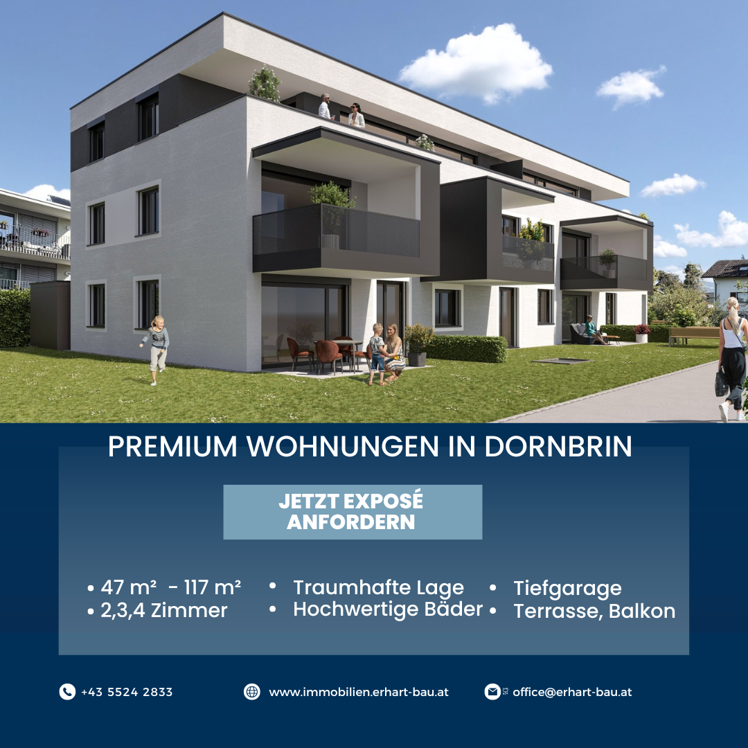 Erhart Bau GmbH Facebook ad: Bauträger-Projektseite