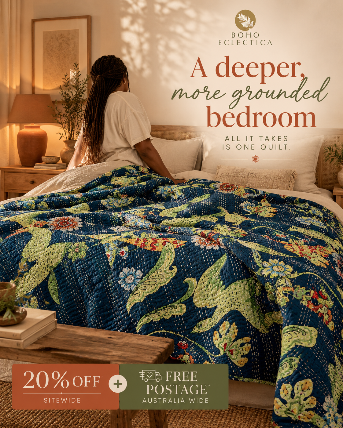 Boho Eclectica Facebook ad: Less Beige, More Depth
