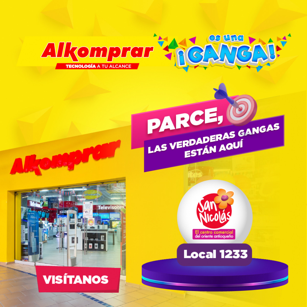 Alkomprar Facebook ad: ¡Visítanos en San Nicolás!