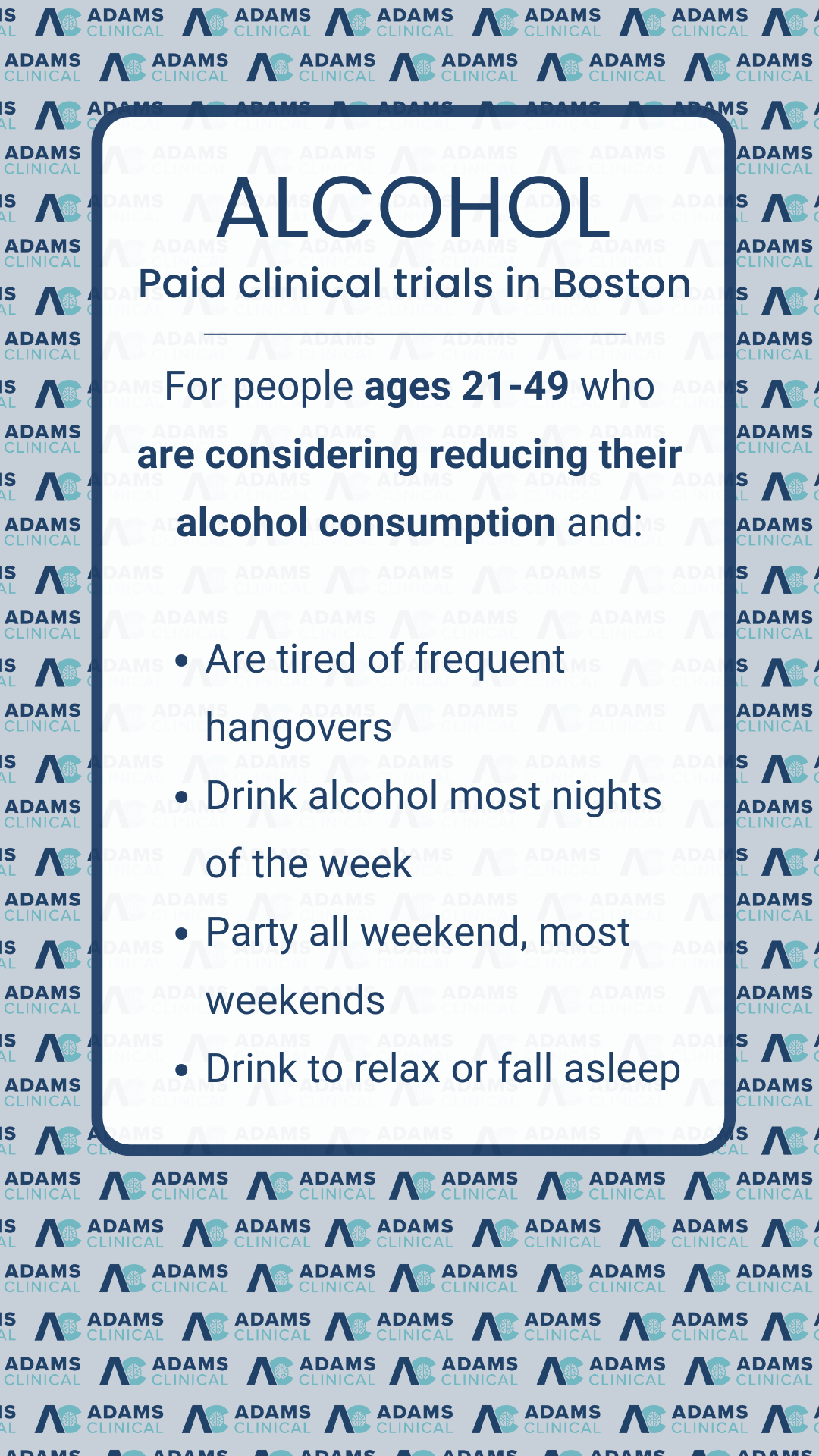 Adams Clinical Facebook ad