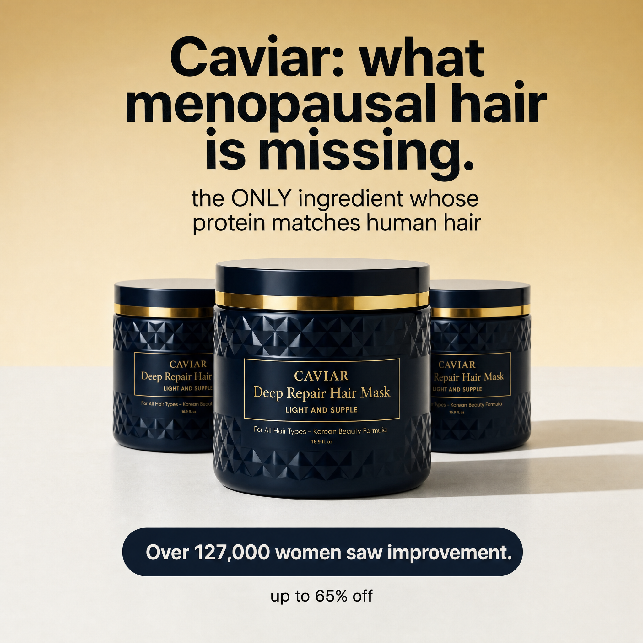 Caviar Bloom Facebook ad: The Caviar Mask Built for Menopausal Hair