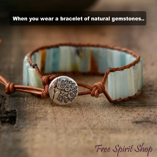 Free Spirit Shop Facebook ad: Natural Gemstone Bracelets