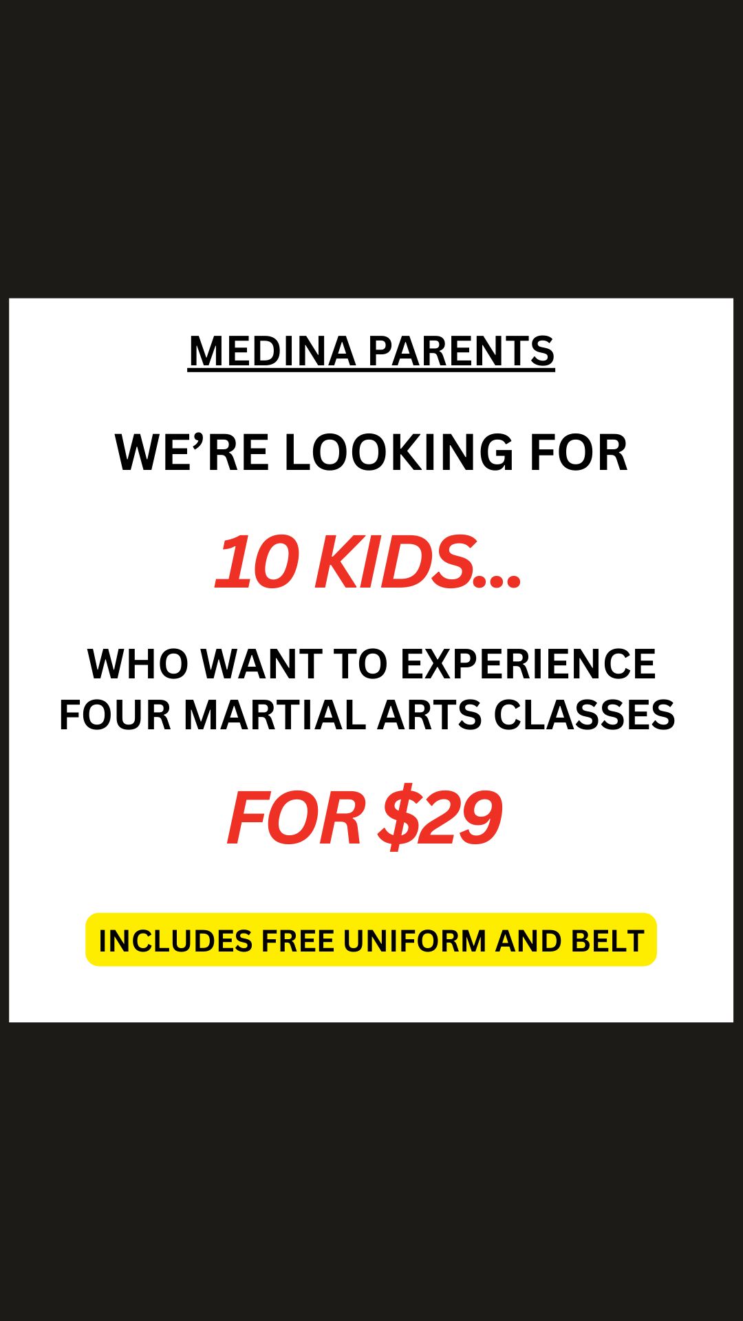 Dojo Karate - Medina Facebook ad
