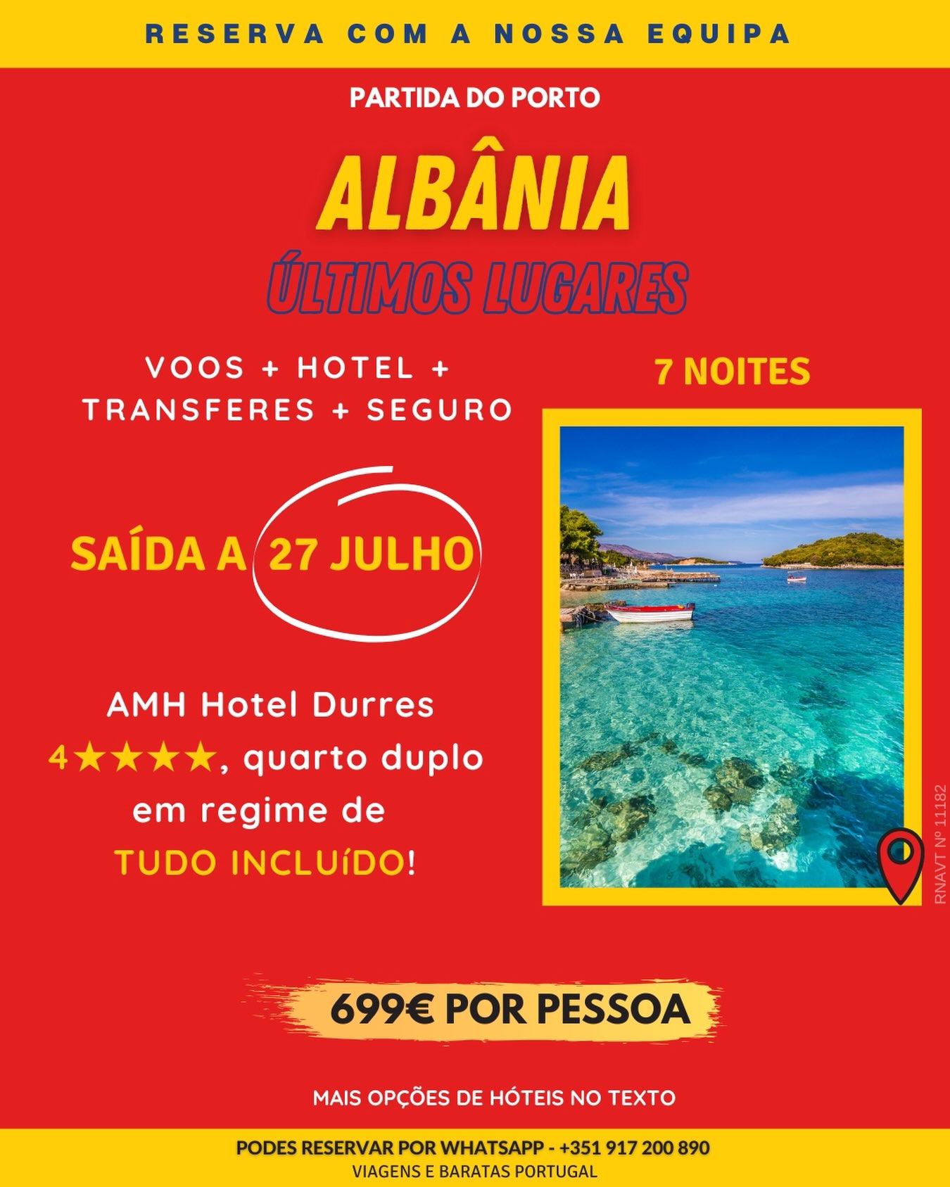Viagens e Baratas Facebook ad: ÚLTIMOS LUGARES PARA ALBÂNIA