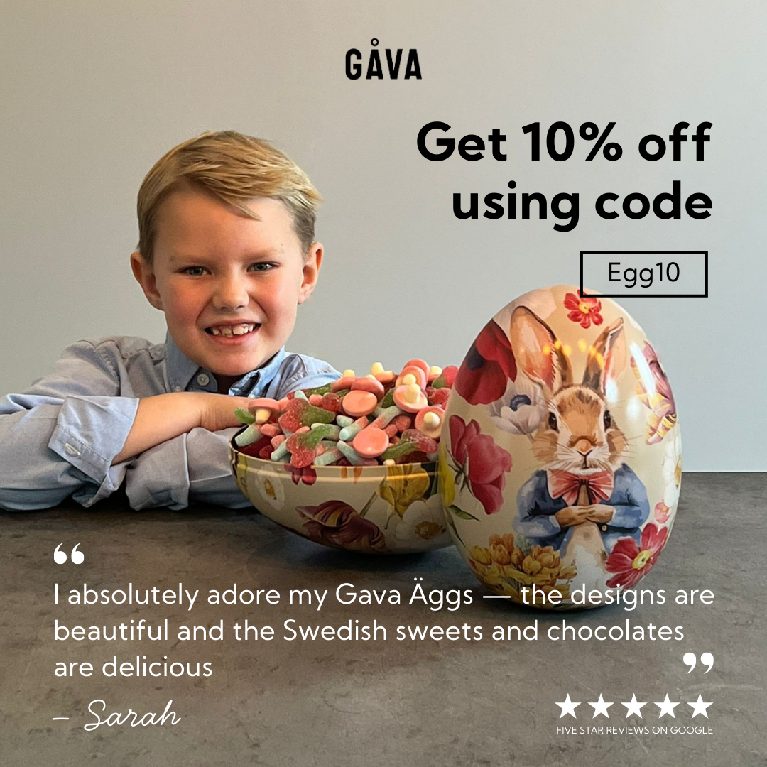Gavagifting Facebook ad: Swedish Easter Eggs filled with treats