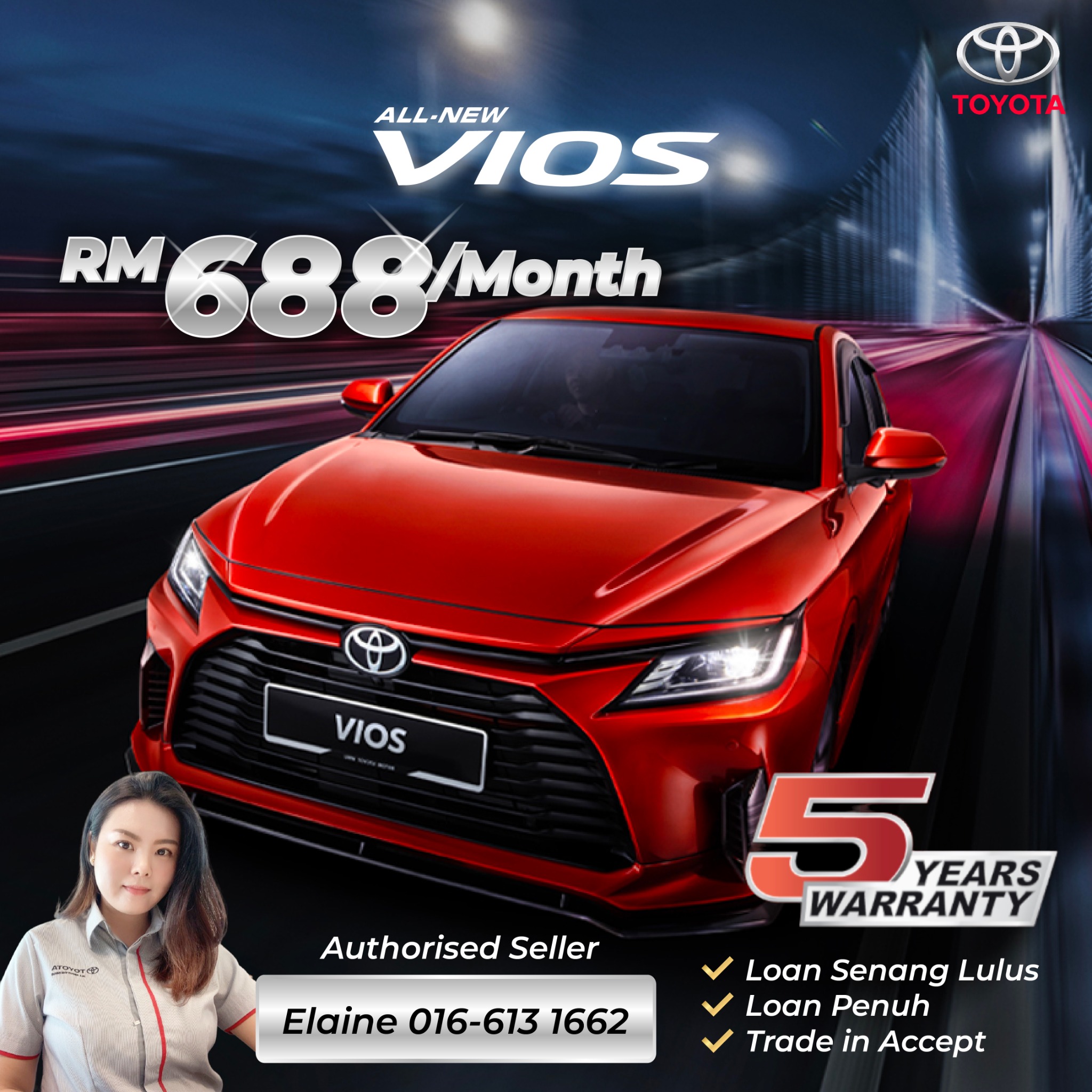 Toyota Elaine 高妹 Facebook ad: Chat with us
