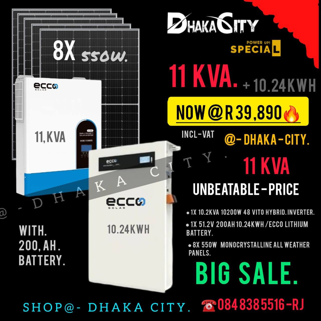 DHAKA CITY. Facebook ad: OFF-GRID LITHIUM SOLAR SYSTEM AVAILABLE IN DHAKA CITY.