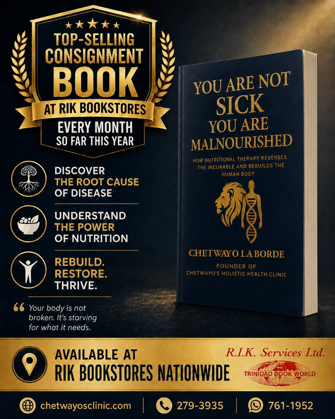 Chetwayo's Fitness Enterprise Facebook ad: RIK Bookstores confirmed that You Are Not Sick…