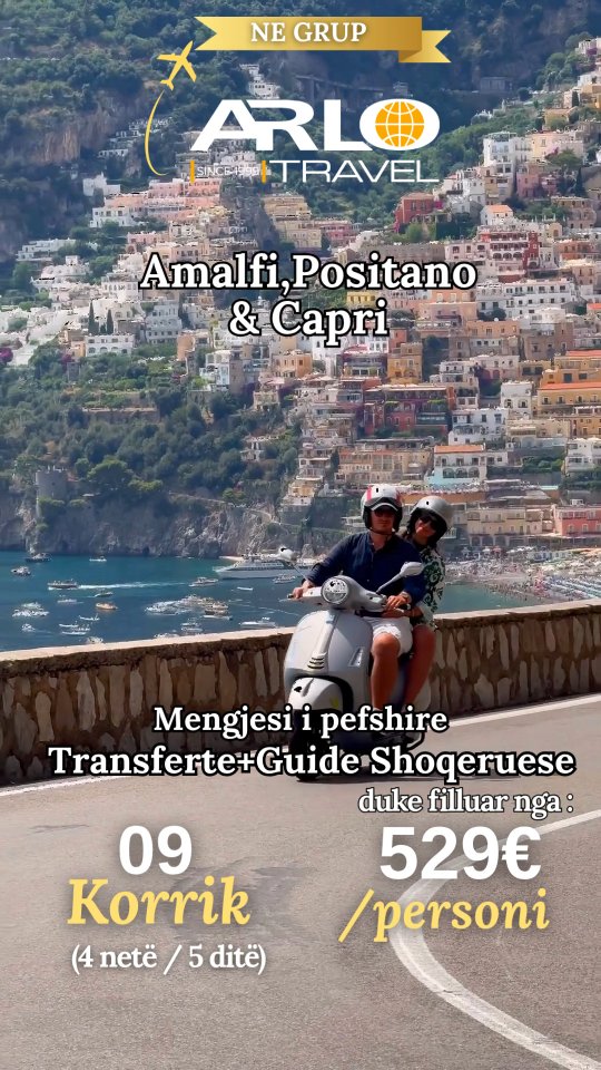 ARLO Travel -Tour Operator Facebook ad: Pushime në Amalfi, Positano, Capri!