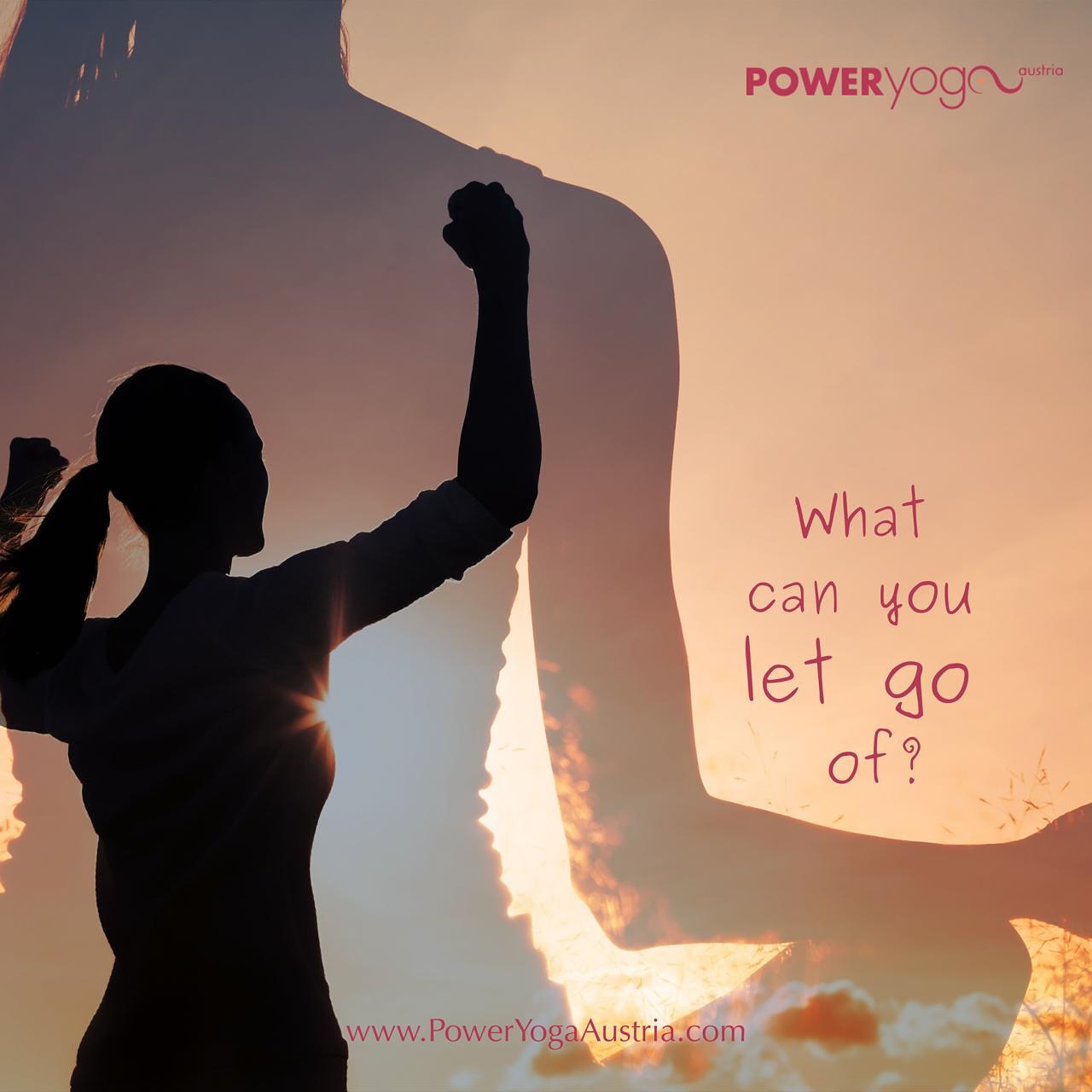 Power Yoga Austria Facebook ad: Let Go of What Doesn’t Serve You.