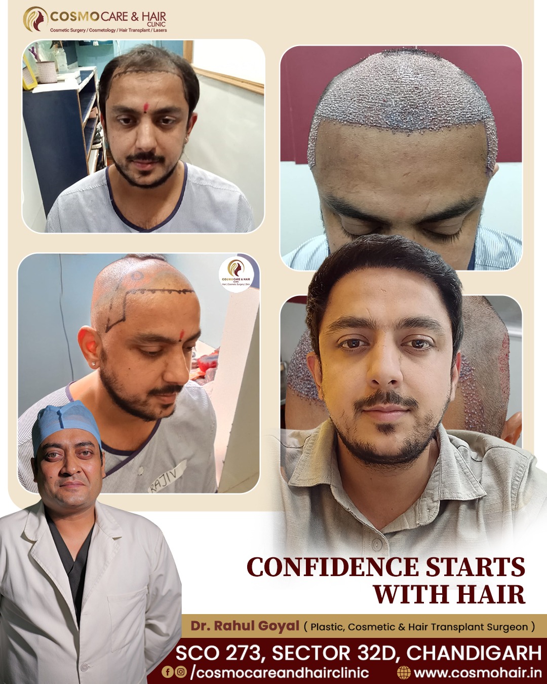 Cosmo Care & Hair Clinic - Chandigarh Facebook ad: Get Natural Hair Back, Proven Results