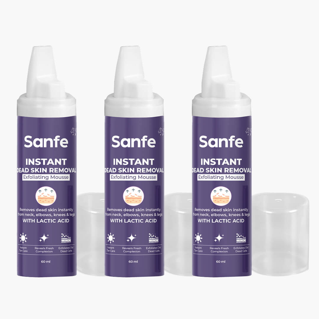 SanfeFanpage Facebook ad: Still dealing with dull, flaky skin?