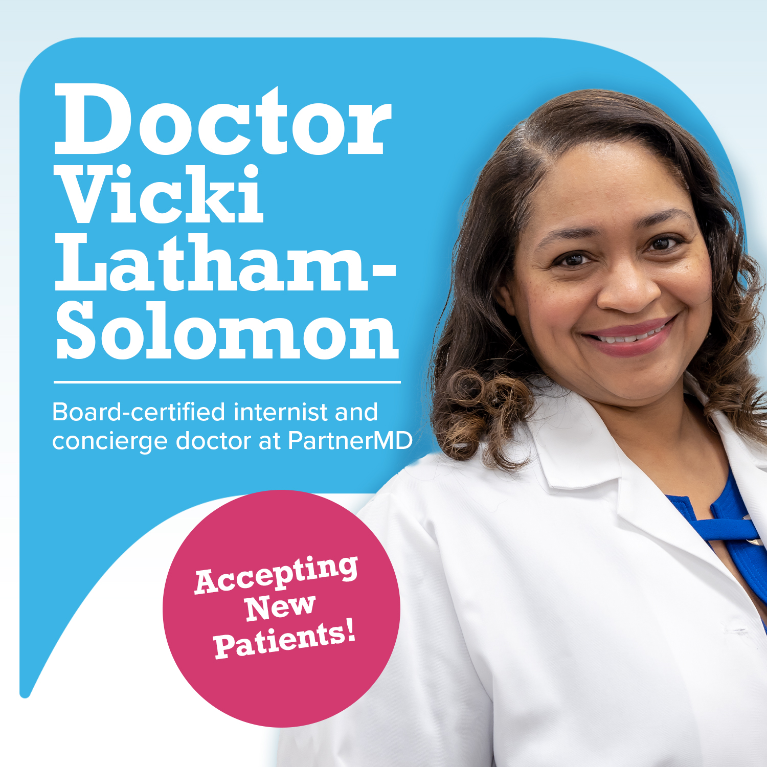 PartnerMD Facebook ad: Meet Dr. Vicki Latham-Solomon, M.D.