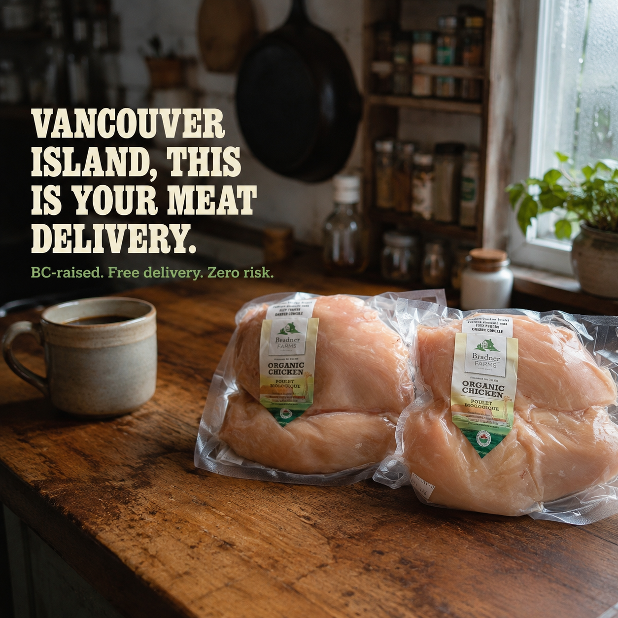Cow Wings Facebook ad: Vancouver Island Meat Delivery