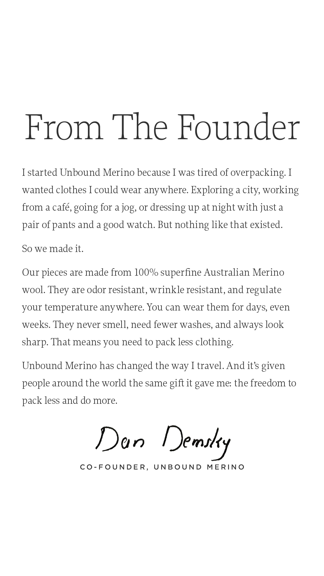 Unbound Merino Facebook ad