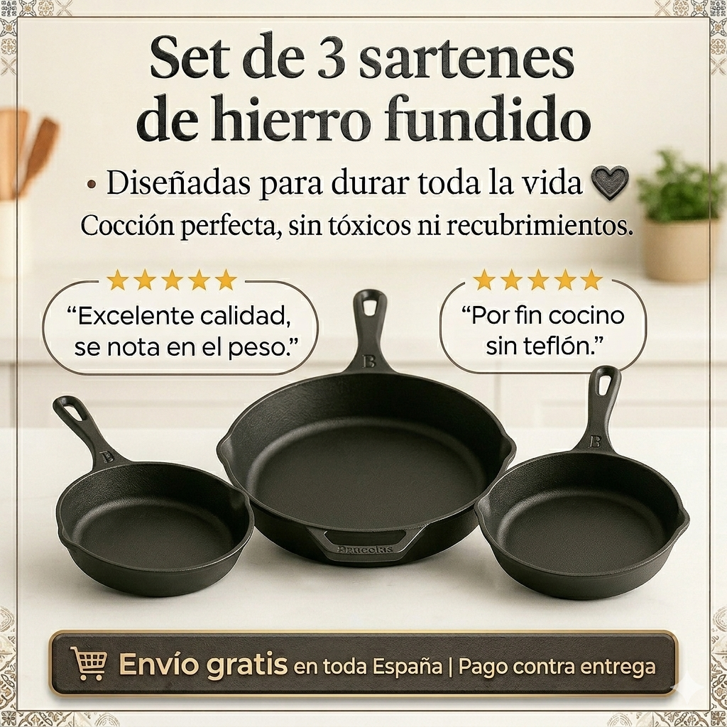 Bruselas Cocina Spain Facebook ad: 3 Sartenes. Toda la Vida.