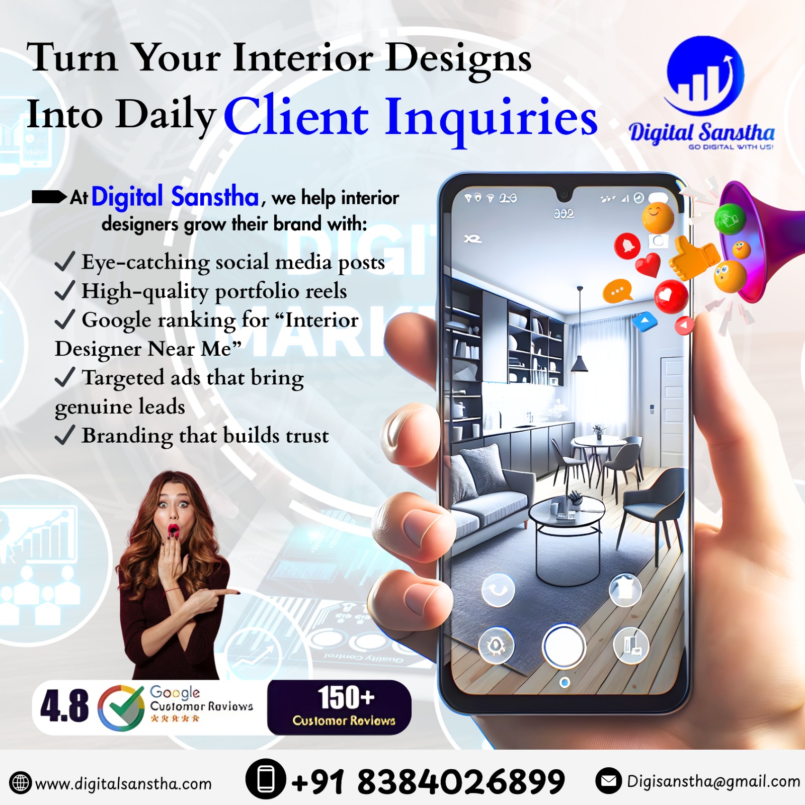Digital Sanstha Facebook ad: Increase Interior Design Enquiries