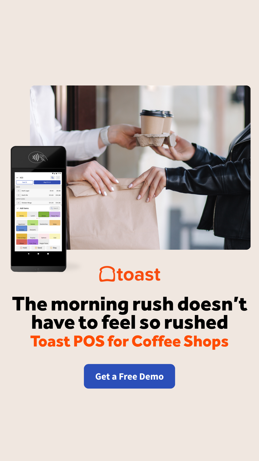 Toast CA Authorized Partner Facebook ad: Run Your Coffee Shops Smarter
