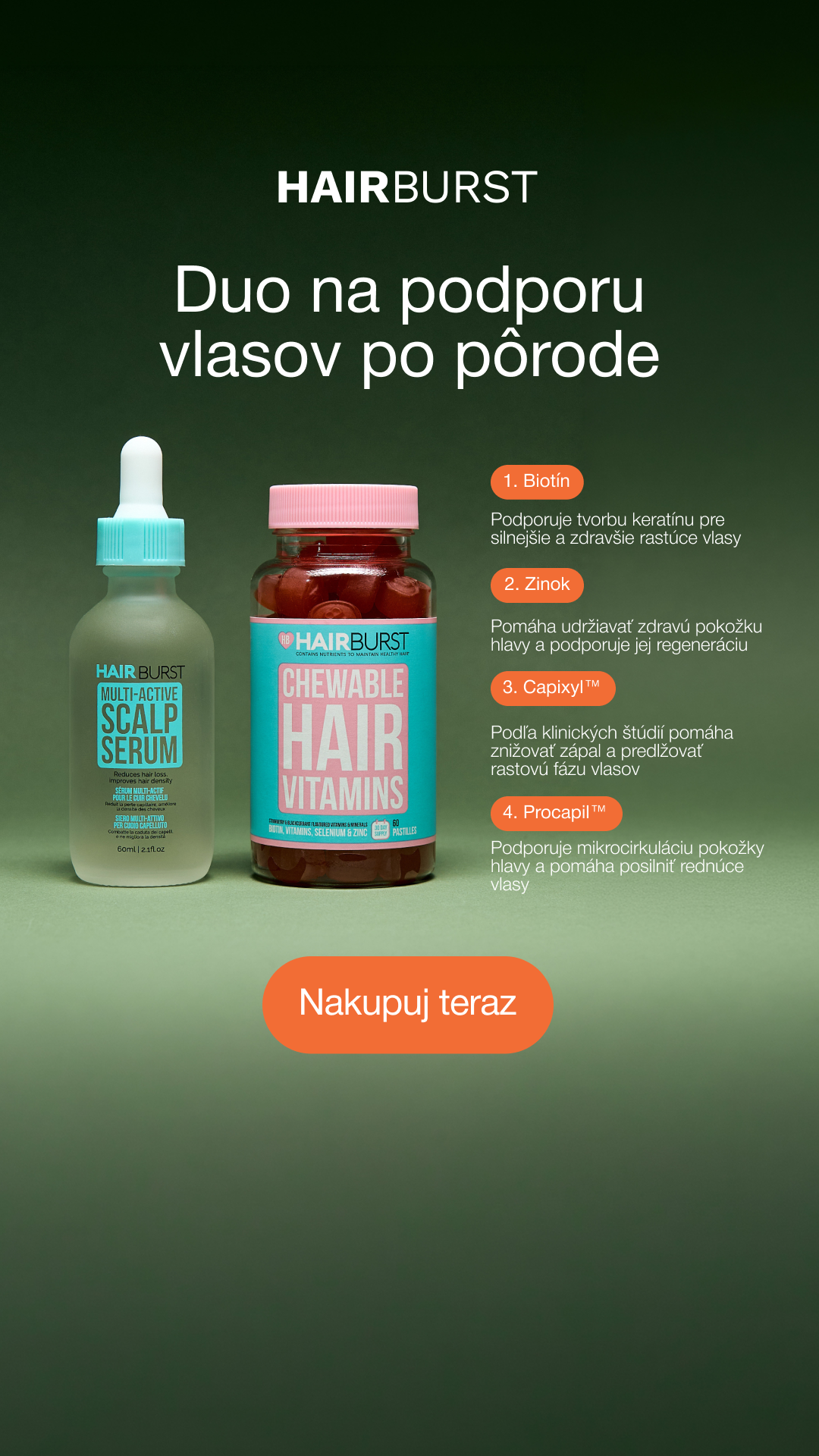 Hairburst SK.CZ Facebook ad from Aug 17, 2026