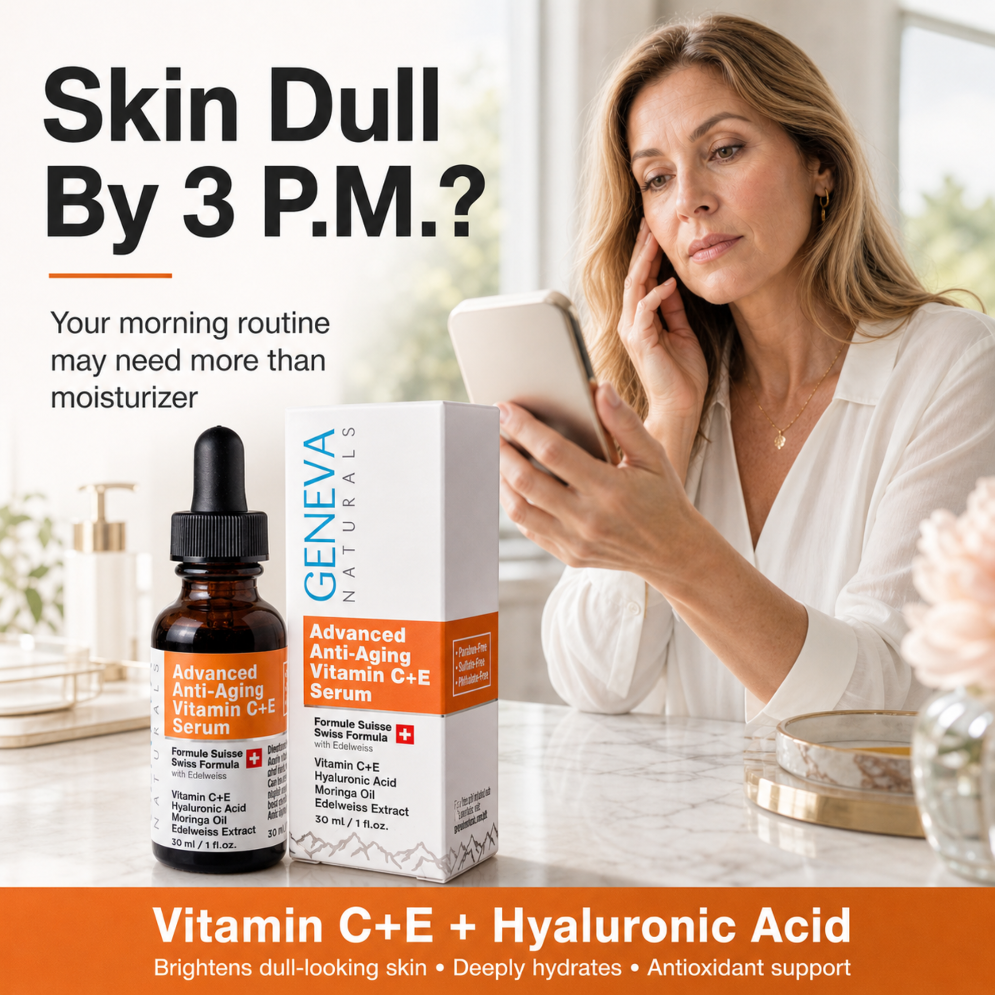 Geneva Naturals Facebook ad: Finally, a Serum That Delivers