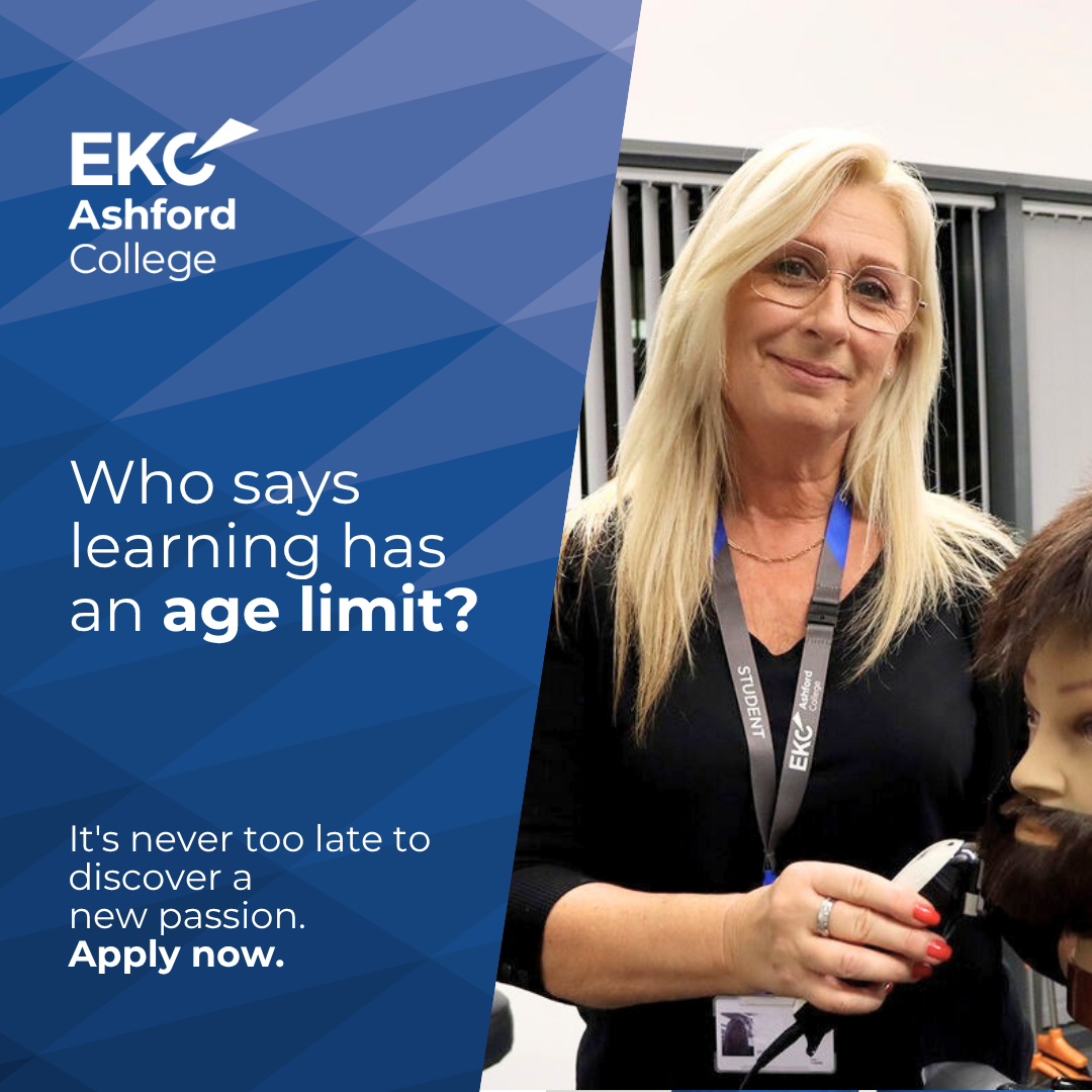EKC Ashford College Facebook ad from Jul 31, 2026