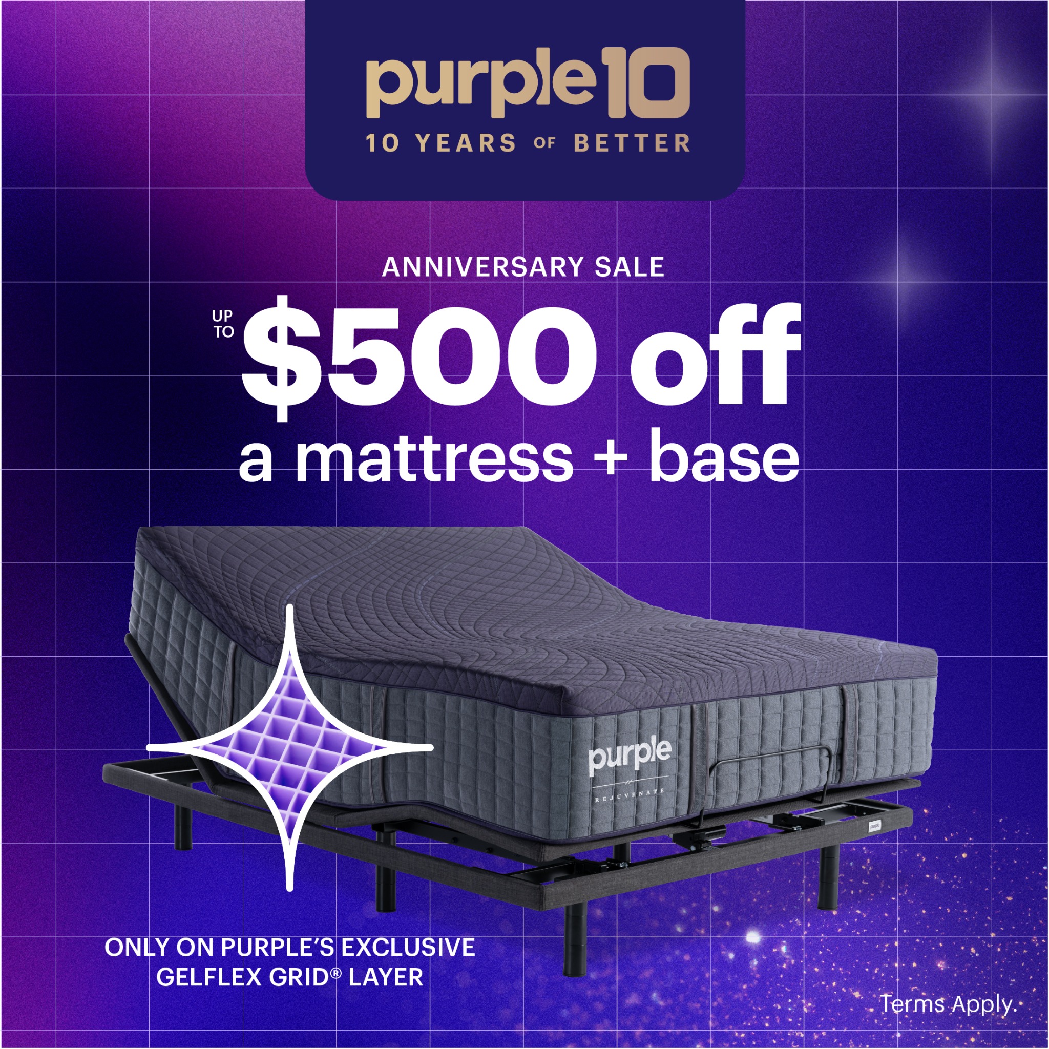 Purple Facebook ad: Sale