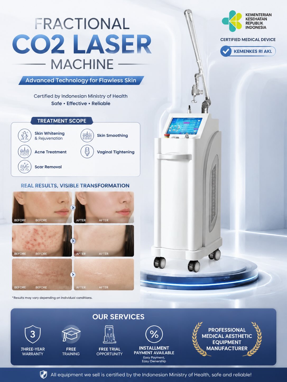 PT. Sainte MARIE Indonesia Facebook ad: MESIN LASER CO₂ FRAKSIONAL