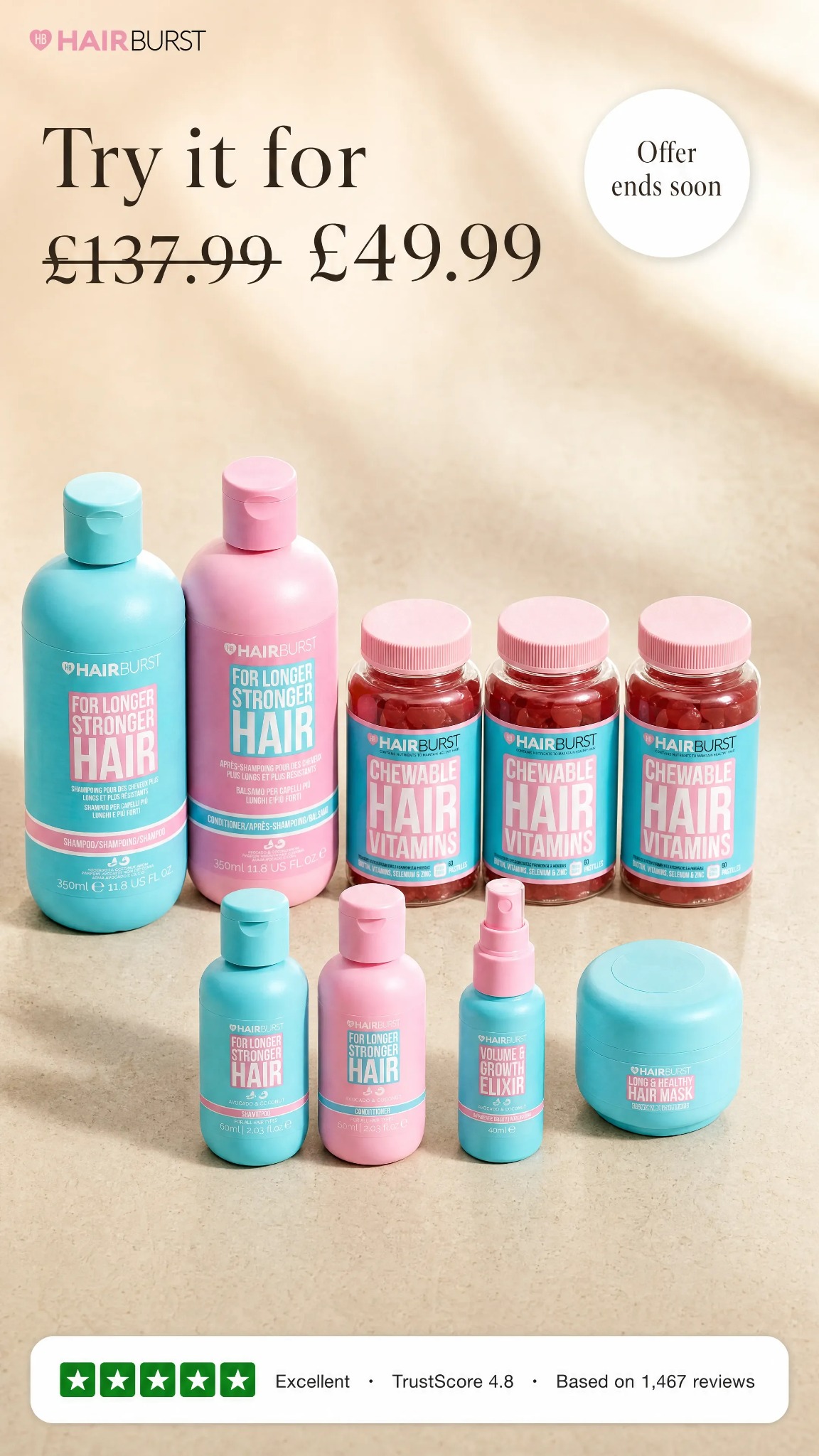 Hairburst Facebook ad: The full routine, plus a free gift worth £37.99