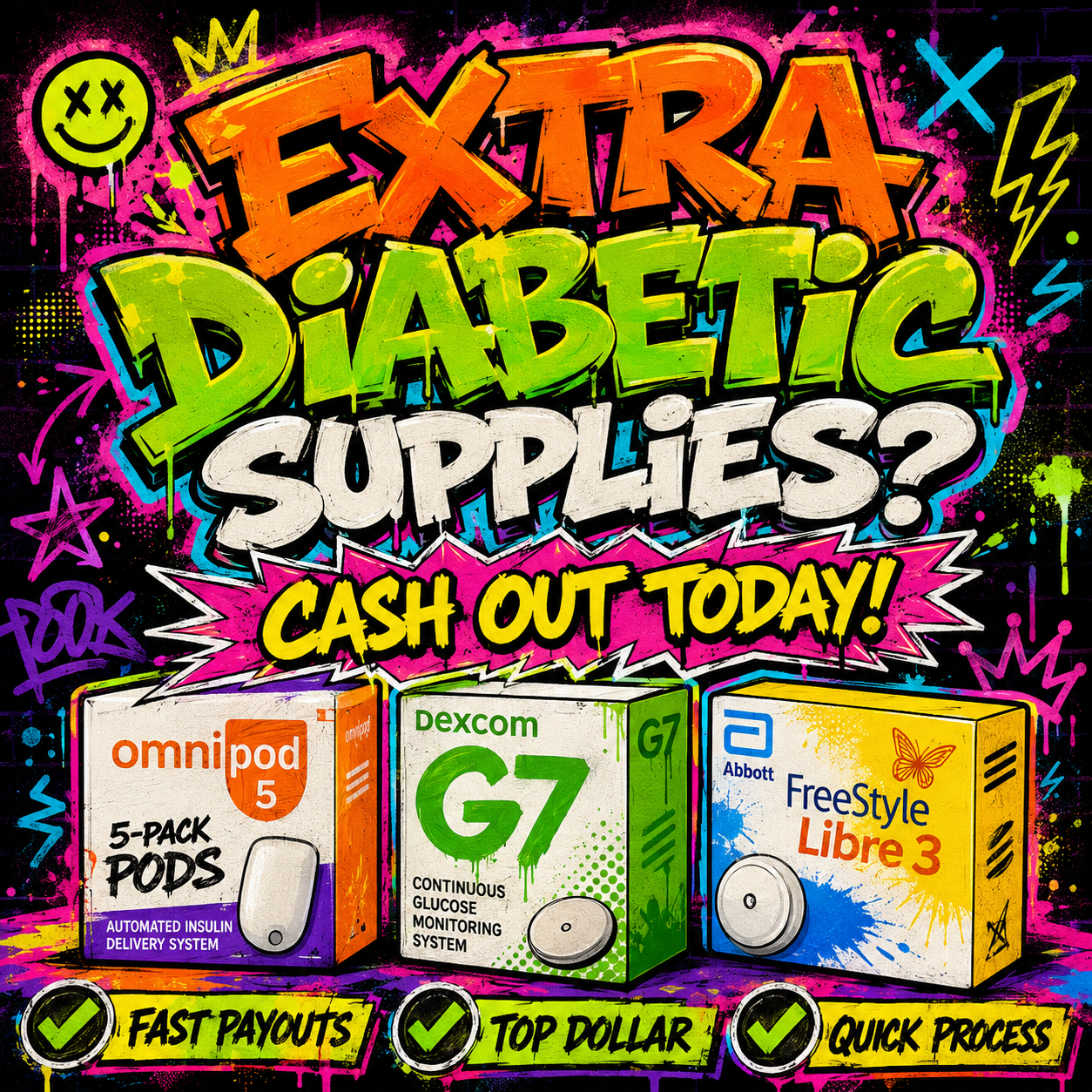 Diabetic Buyback Denver Facebook ad: Sell Your Extra Diabetic Supplies