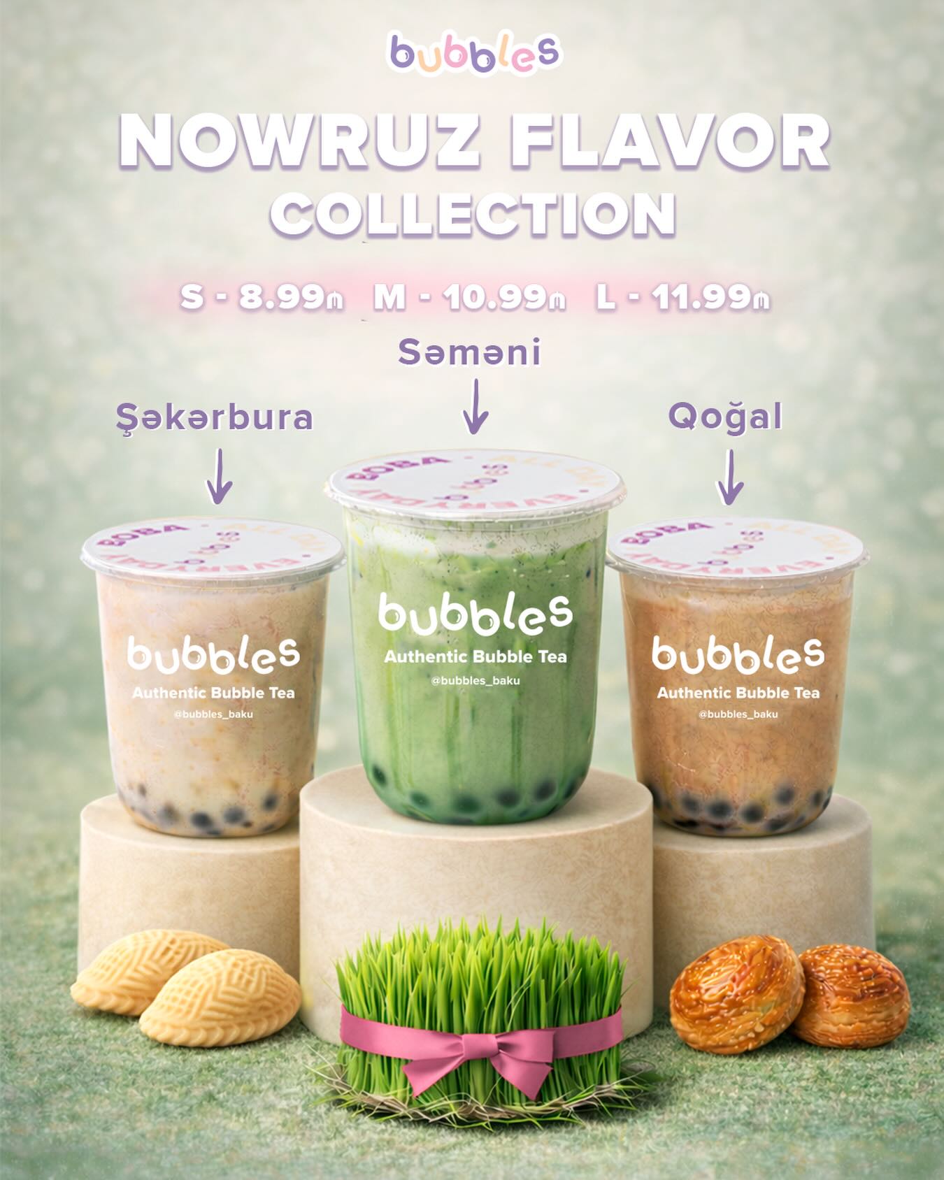 Bubbles Facebook ad: Novruzun ən şirin dadları artıq Bubbles-da!