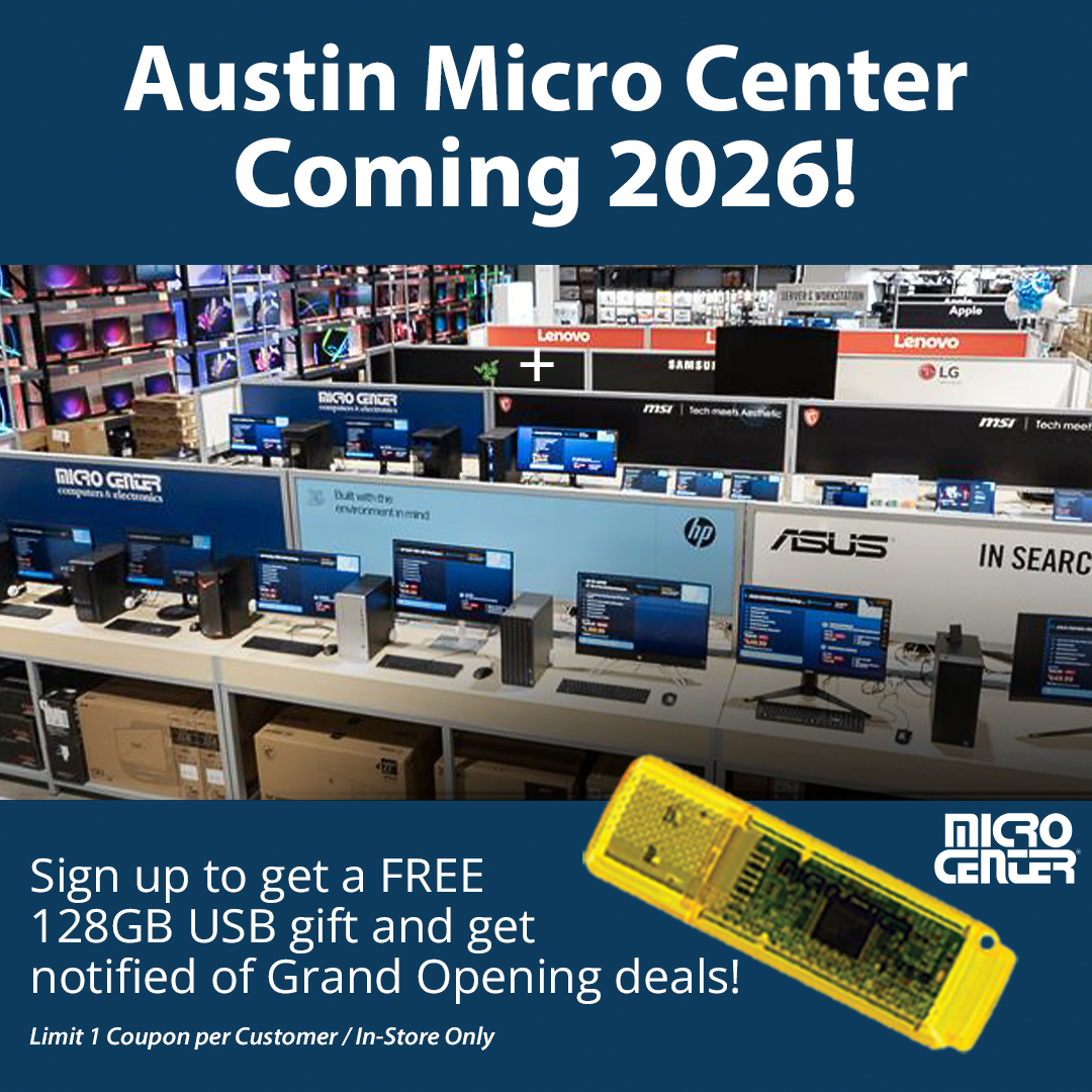 Micro Center Facebook ad: Austin Micro Center Coming Soon!