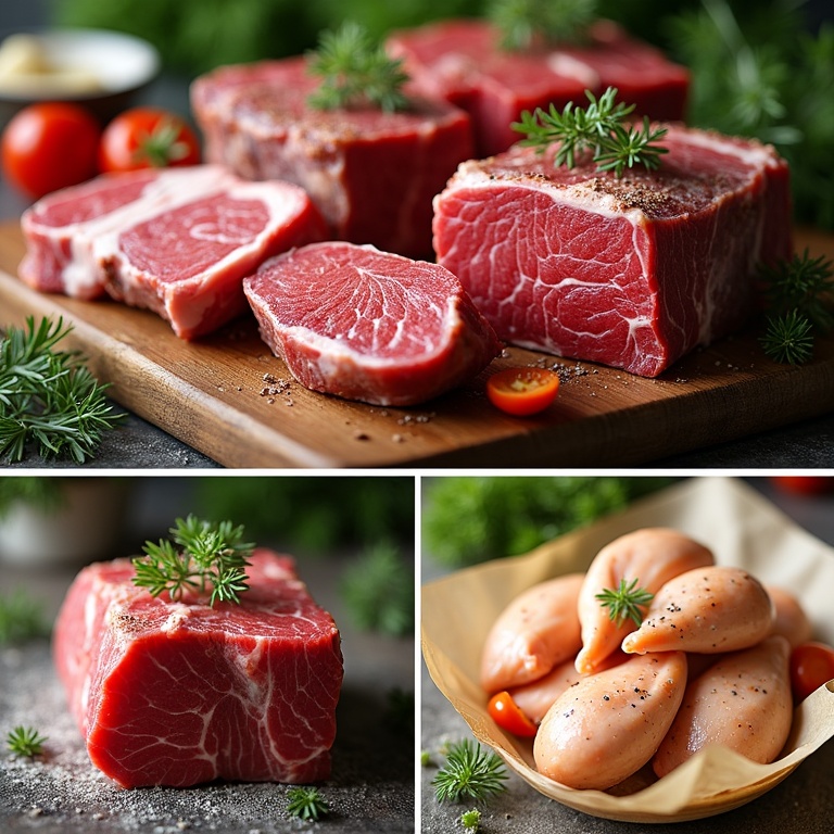 Selection Index Facebook ad: Organic Meat Delivery Service Offers.