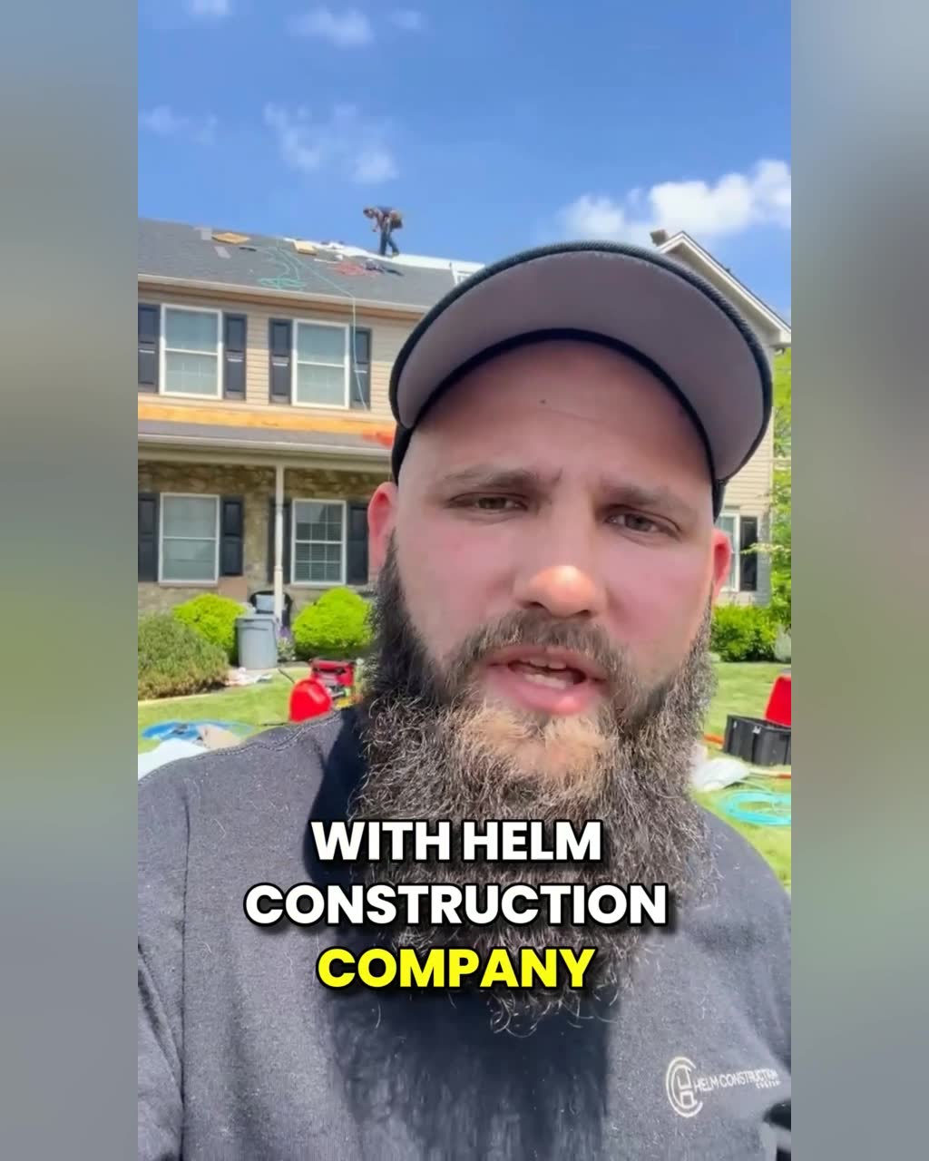 Helm Construction Company Facebook ad: Full roof replacement: $4,992