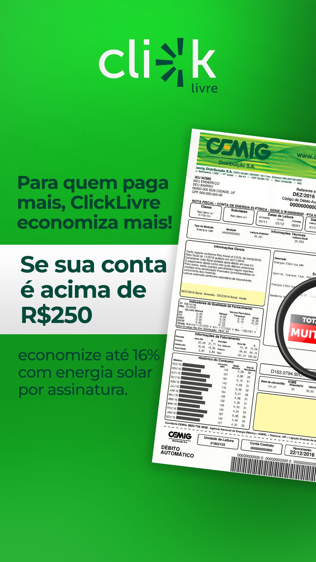 ClickLivre Energia Facebook ad