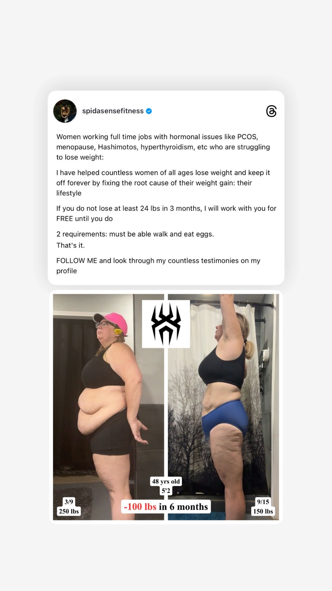 Spidasensefitness Facebook ad