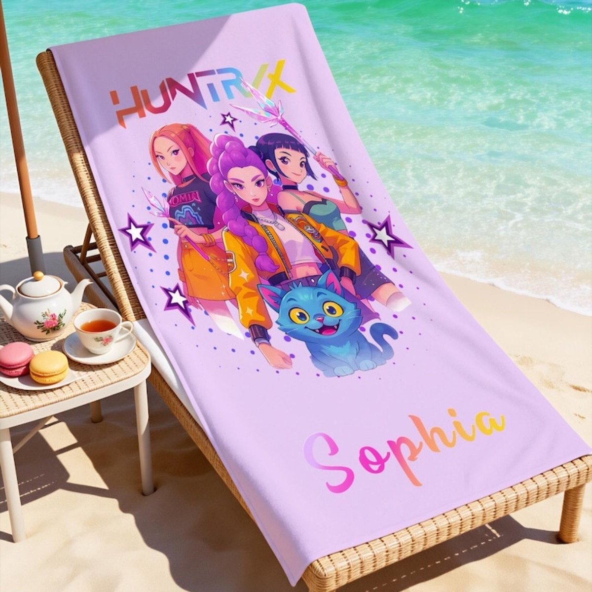 Herallures New In Facebook ad: Customizable Name Beach Towel for Kpop Fans