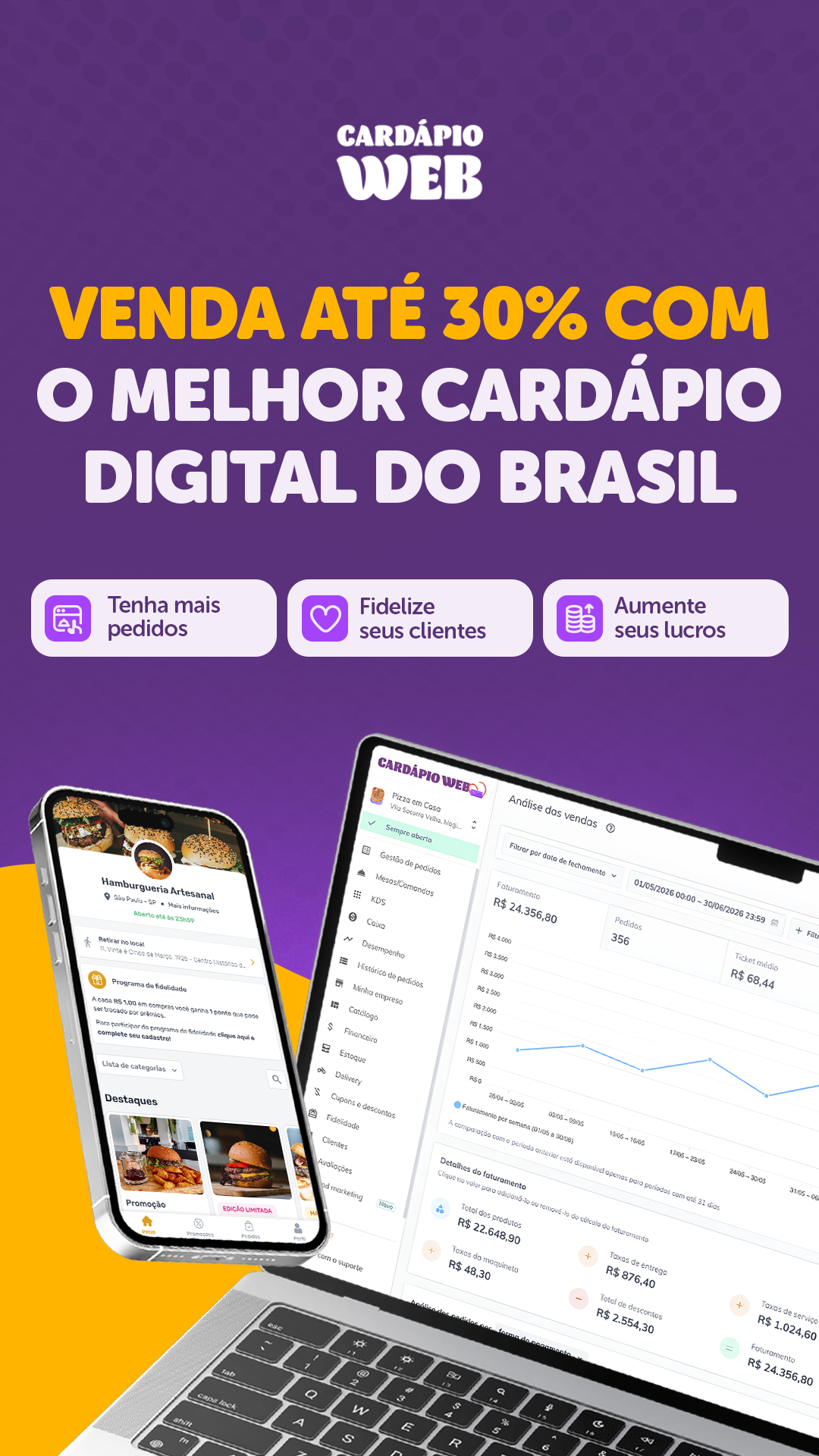 Cardápio Web Facebook ad