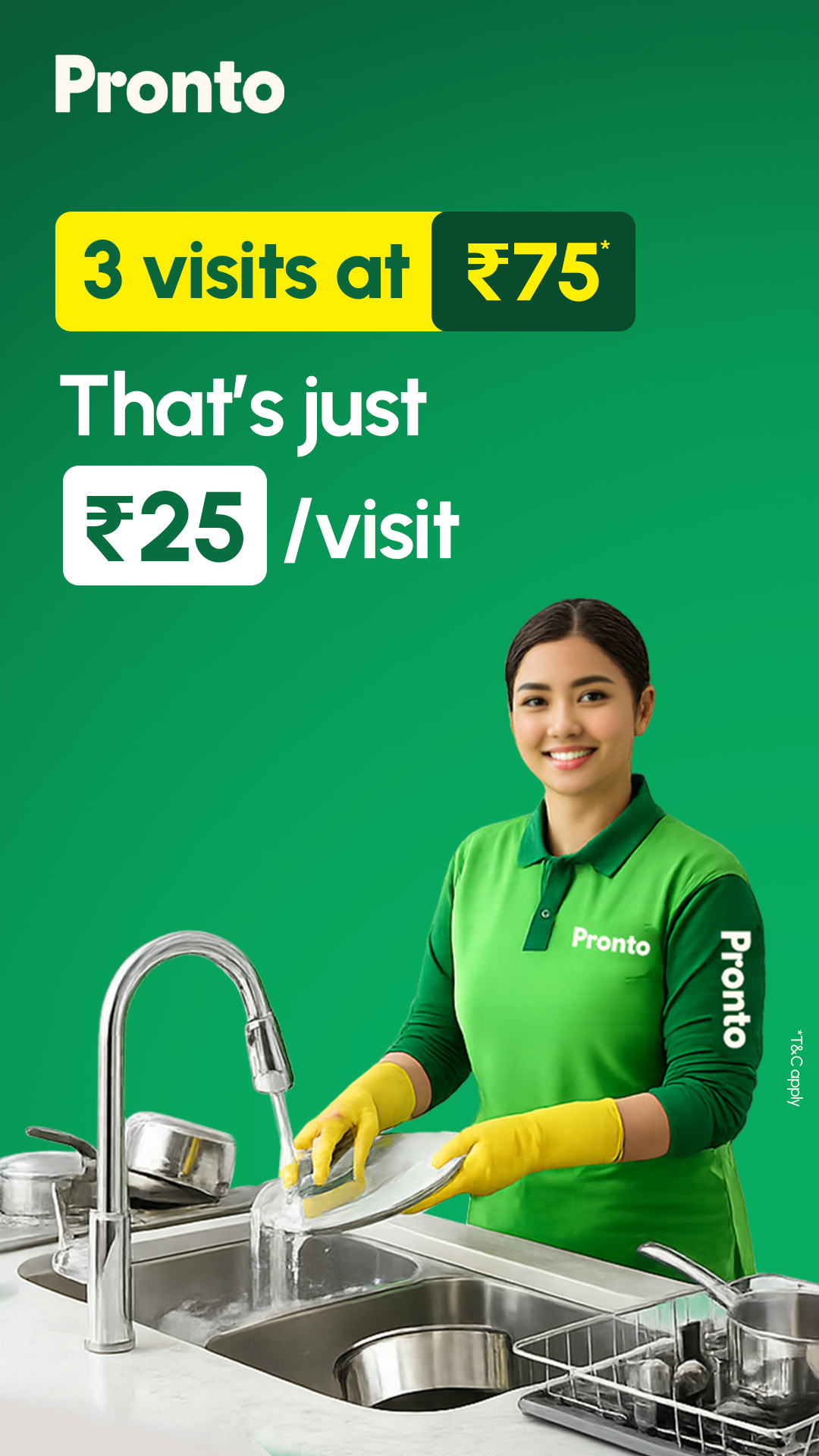 Pronto - India's 10 Minute Home Services App Facebook ad
