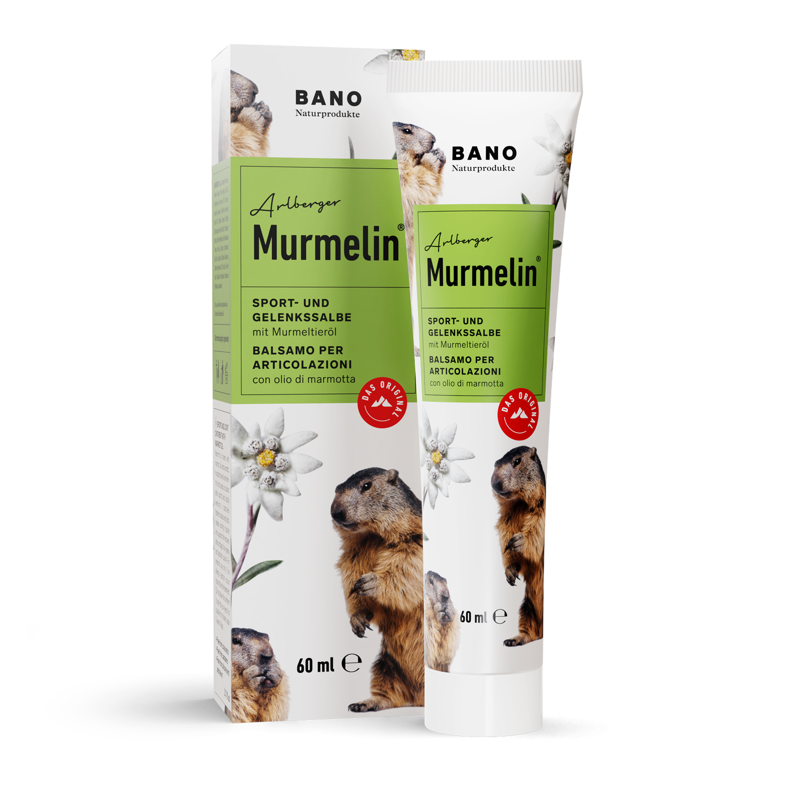 BANO Healthcare GmbH Facebook ad: Original MURMELIN Sport- und Gelenksalbe: